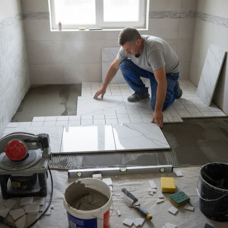 Marble Tile Floor Installation in Olathe, KS