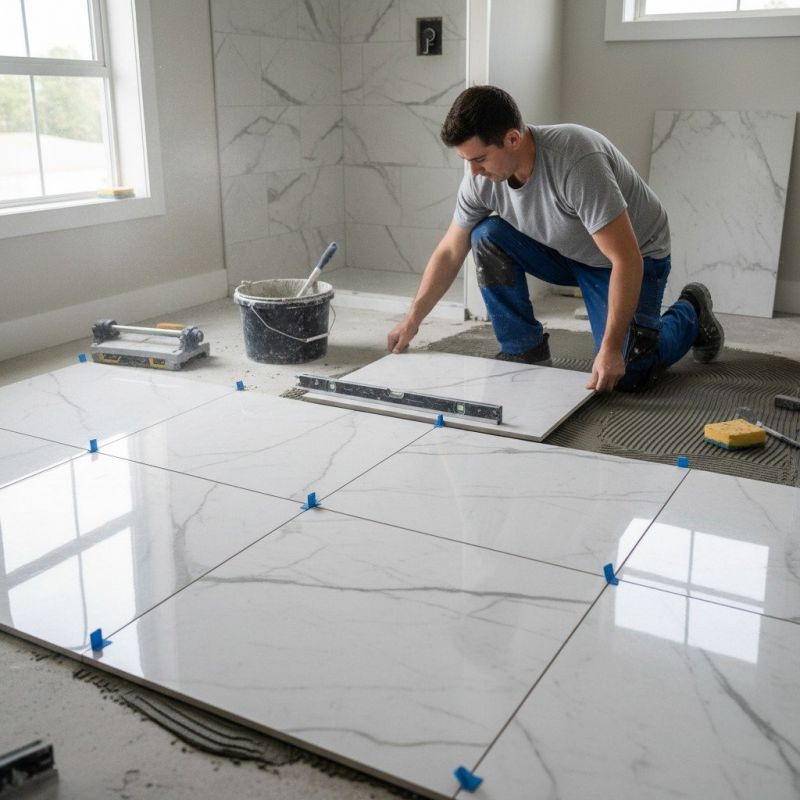 White Marble Tile Installation in Wilmington, NC